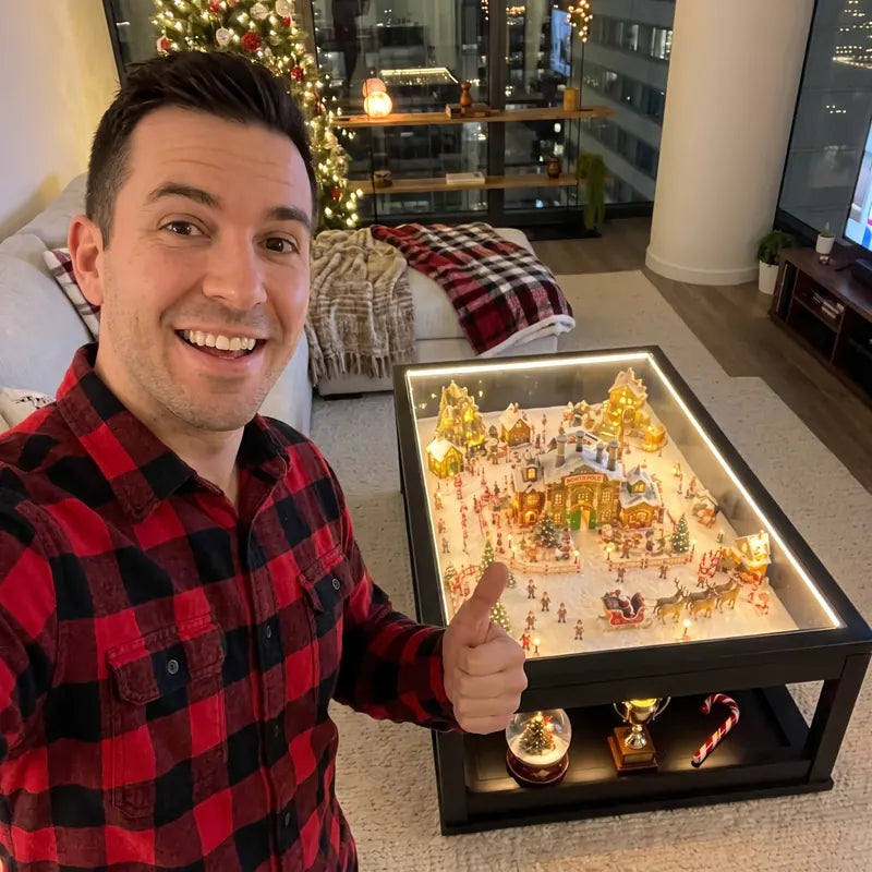 Customer with the Northglass table